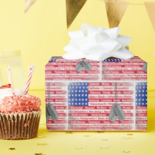 Birthday Dog Tags For a Military Soldier Wrapping Paper