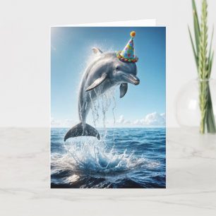 Birthday Dolphin Leaping Out of Water Card