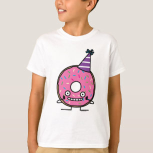 Birthday Doughnut pink icing sprinkles party hat T-Shirt