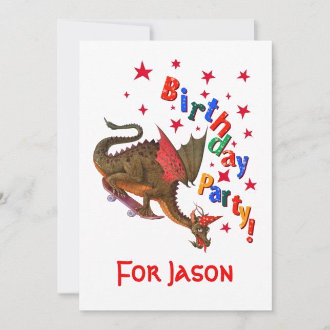 Birthday Dragon Invitation (Front)