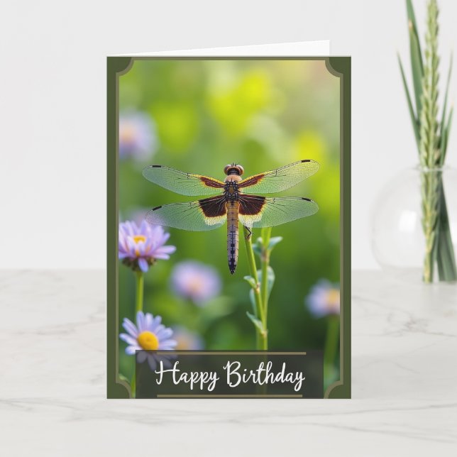 Birthday Dragonfly Wing Card (Front)