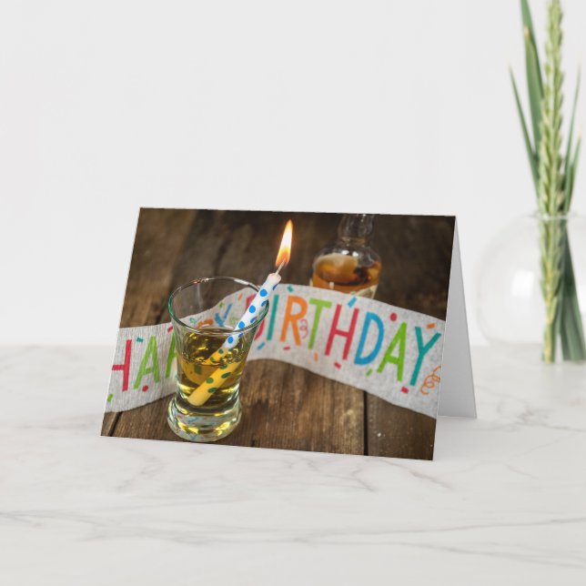 Birthday drink in shot glass card (Front)