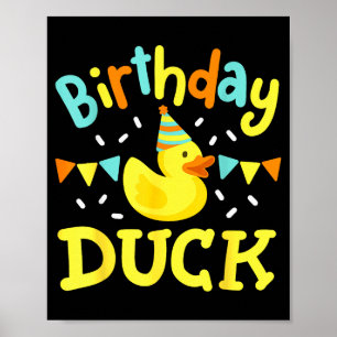 Birthday Duck Kids Girls Boys Rubber Duck Bday Par Poster