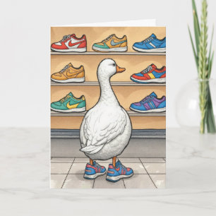 Birthday Duck Wearing Sneakers Card