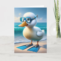 Birthday Duck With Diving Fins