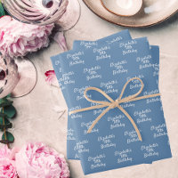 Birthday dusty blue white name