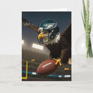 Birthday Eagle Flying With a Football Card