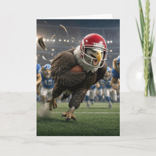 Birthday Eagle Running with a Football Card