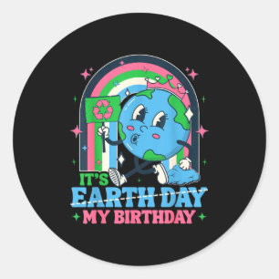 Birthday earth day 2026 funny recycling kids girls classic round sticker