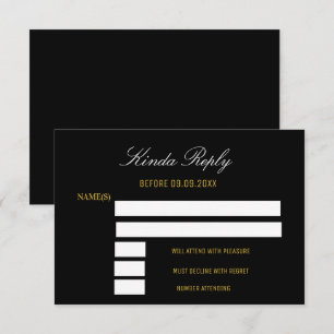 Birthday Elegant Black and Gold Response