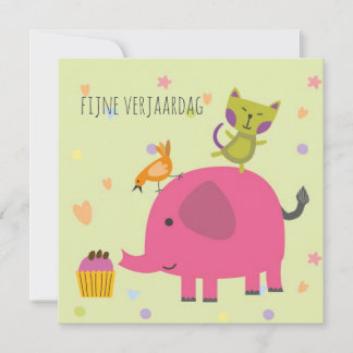 birthday elephant's pub and cupcake card