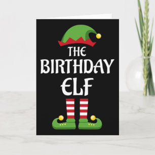 Birthday Elf Family Matching Group Christmas Card