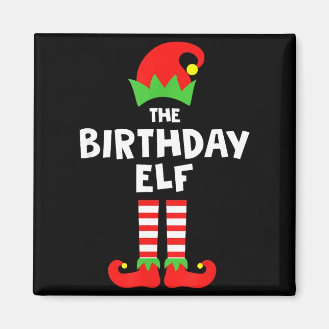 Birthday Elf Matching Group Family Holiday Christm Magnet (Front)