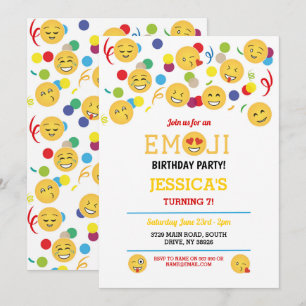 Birthday Emoji Children's Birthday Fun Happy Invitation