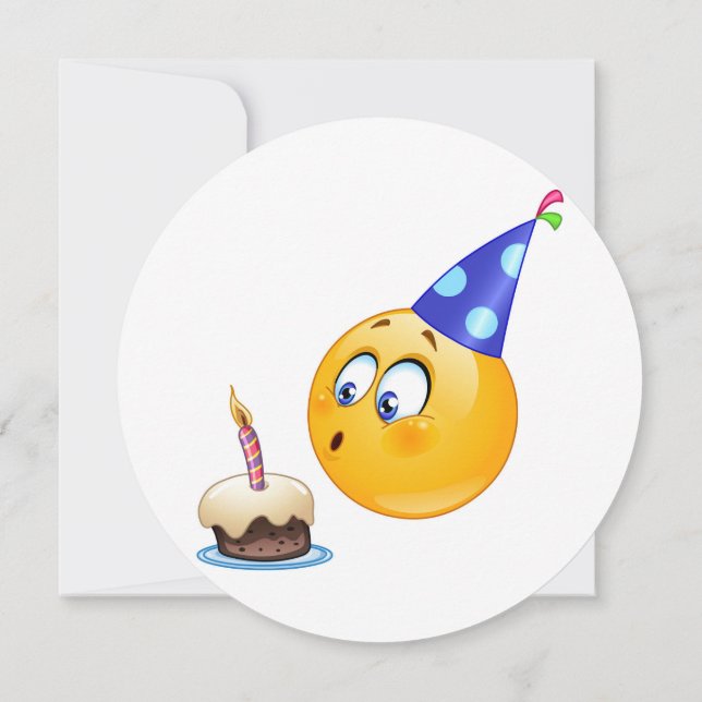 birthday emoji Invitation Circle (Back)