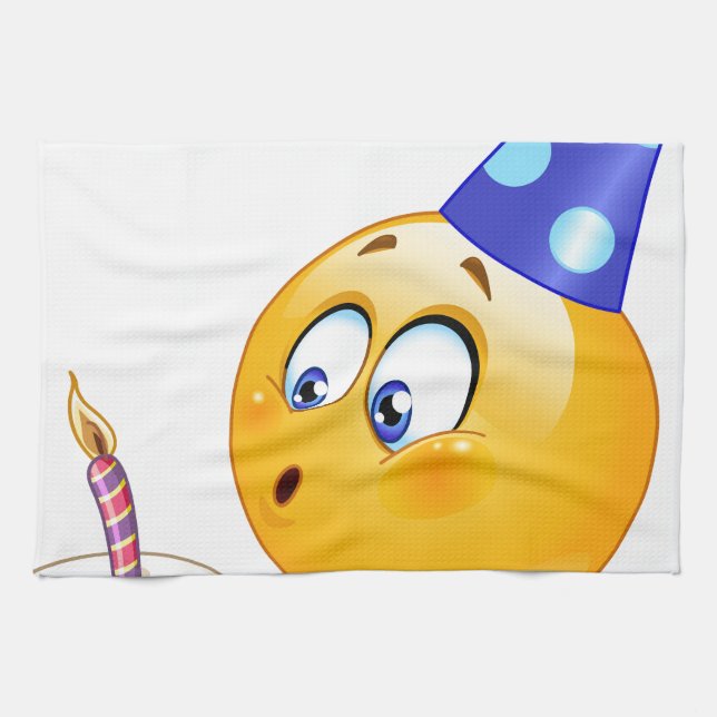 birthday emoji tea towel (Horizontal)
