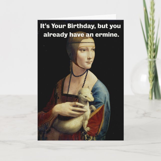 Birthday - Ermine Card (Front)