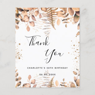 Birthday eucalyptus glitter budget thank you flyer