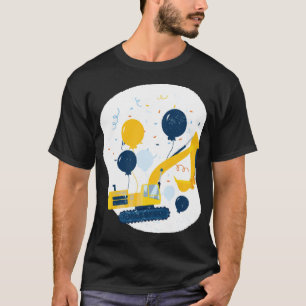 Birthday Excavator Bulldozer construction cute wor T-Shirt