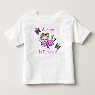 Birthday Fairy and Butterflies Age and Name Toddler T-Shirt
