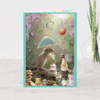 Birthday, fairy, balloons thank you card