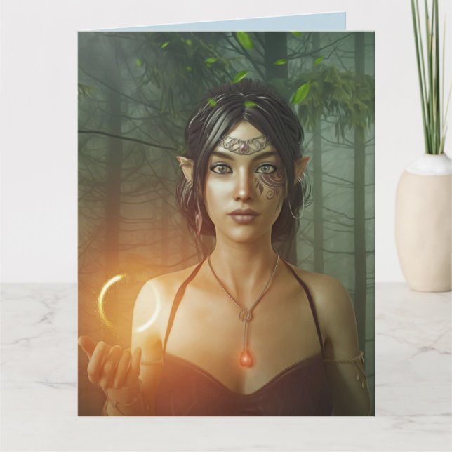 BIRTHDAY FAIRY ELF GIRL CARD FOR HER (Front)