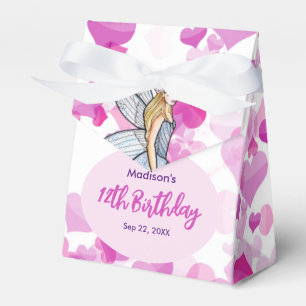 Birthday Fairy Princess Pink Hearts Fashion Sketch Favour Box