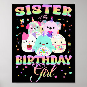 Birthday Family Squish Squad Sister Of The Birthda Poster