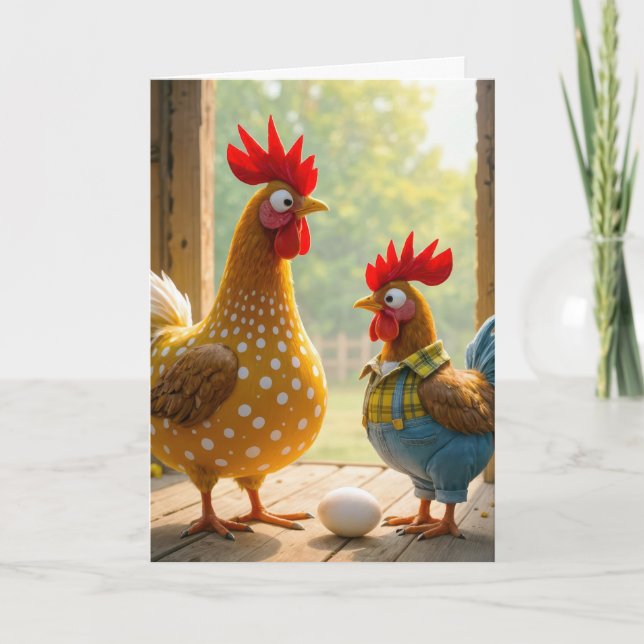 Birthday Farm Chickens For Mum Card (Front)