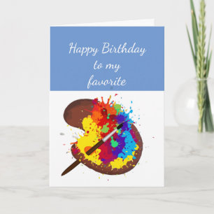 Birthday Favourite Artist Fun Artist Palette Card