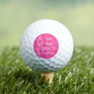 Birthday Female Golfer Funny 80th happy Par Golf Balls