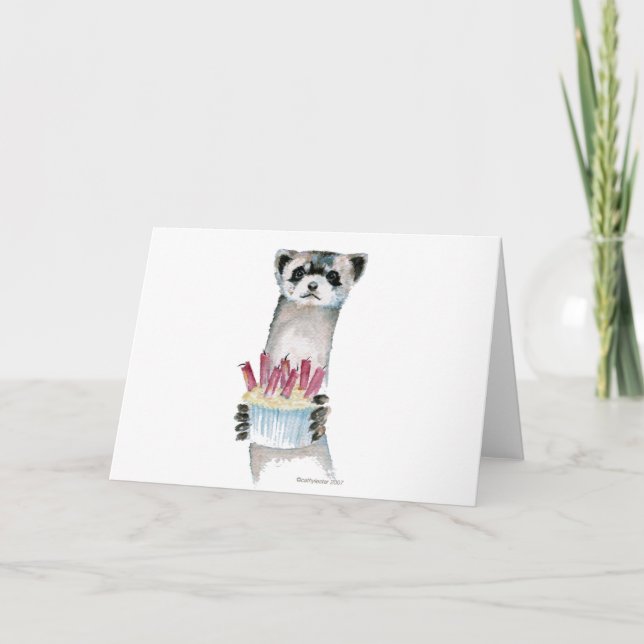 Birthday Ferret Card (Front)