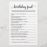 Birthday Feud game with Answers