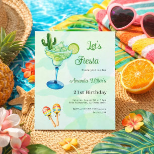 Birthday Fiesta Mexican style green invitation