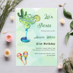 Birthday Fiesta Mexican style green Invitation