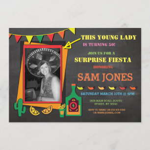 Birthday Fiesta Mexico Mexican Photo Party Invite
