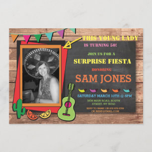 Birthday Fiesta Mexico Mexican Photo Party Invite