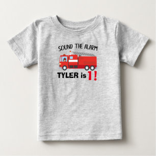 birthday firetruck /little fireman personalised baby T-Shirt