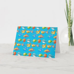 Birthday Fish In Bubbles Card