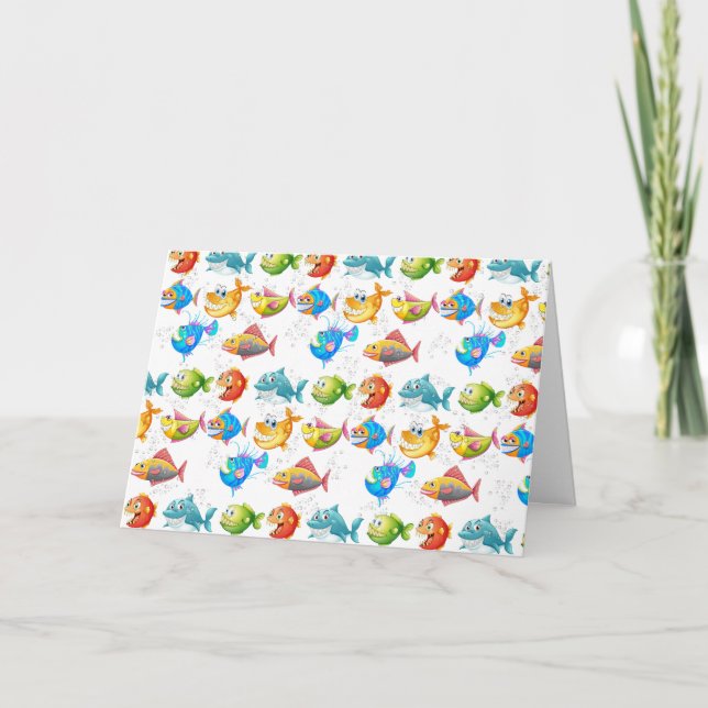 Birthday Fish In Bubbles  Card (Front)