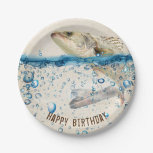 birthday fish jumping out of water paper plate