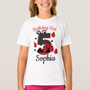 Birthday five 5 ladybug custom designs T-Shirt