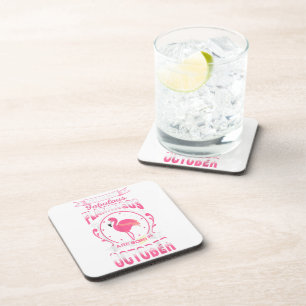 Birthday Flamingo Hard Plastic Coaster