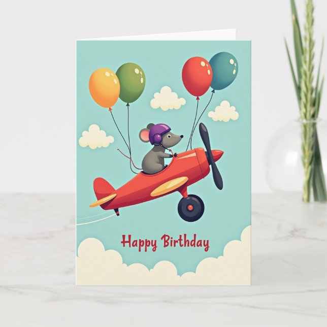 Birthday Flight Aviator Card (Front)