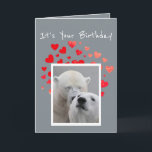 Birthday Flirty Polar Bears Cuddling Humour Card<br><div class="desc">Birthday Flirty Polar Bear Snuggling or Cuddling Humour Funny Animal Birthday card</div>