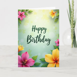 Birthday Floral Art Card