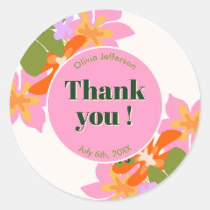 birthday floral colourful elegant feminine bold classic round sticker