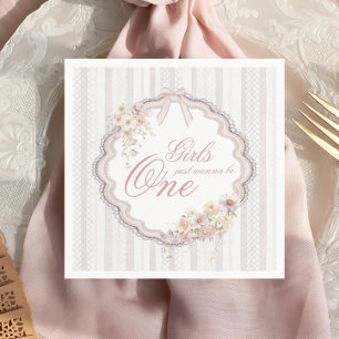 Birthday Floral Wildflower Gils Just Wanna be ONE Napkin