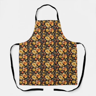Birthday Floral With Orange and Yellow Flowers Apron