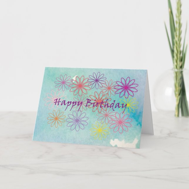 Birthday Flowers Card (Front)